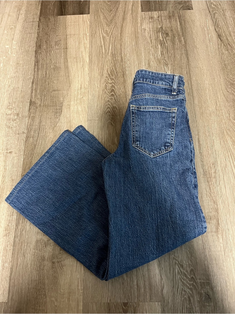 H&M Women’s Wide Leg Jeans Size 0 Blue High Rise 90s Skater Style Minimalist